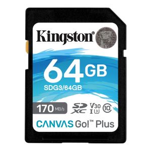 Kingston Canvas Go Plus/SDXC/64GB/170MBps/UHS-I U3 / Class 10 SDG3/64GB