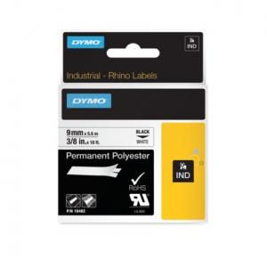 Permanentní polyesterová páska Dymo Rhino 9mm bílá/černá
