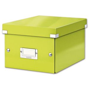 Malá organizační krabice Click &amp; Store metalická zelená