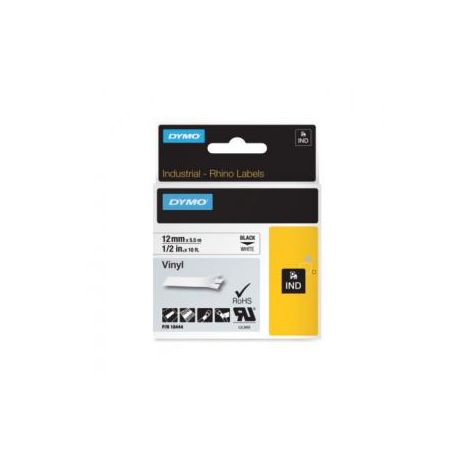Flexibilní vinylová páska Dymo Rhino 12 mm bílá/černá