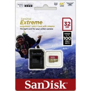 SanDisk Extreme/micro SDHC/32GB/100MBps/UHS-I U3 / Class 10/+ Adaptér SDSQXAF-032G-GN6AA
