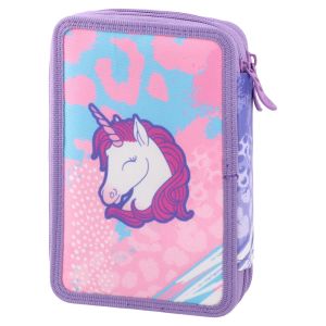 Penál 2-patrový/plněný - Real Unicorns