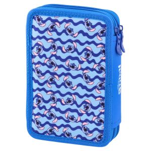 Penál 2-patrový/plněný - Stitch, Waves for days