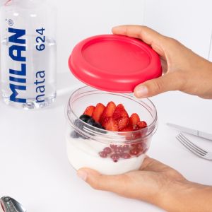 Box na potraviny kulatý MILAN Tritan (nata 624 series) 0,5L - růžový
