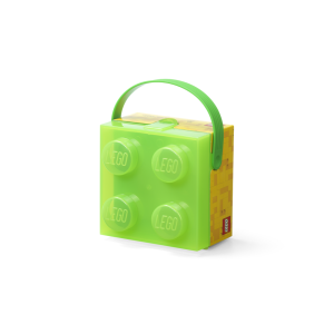 LEGO box s rukojetí - průsvitná zelená