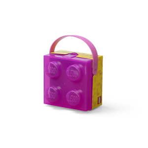 LEGO box s rukojetí - průsvitná fialová