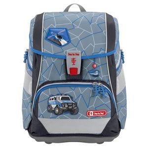 Školní aktovka/batoh 2V1 pro prvňáčky – 6-dílný set, Step by Step Policejní auto