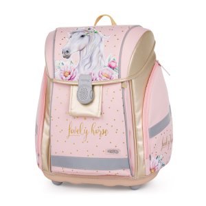 Školní batoh (3-dílný set) PREMIUM LIGHT - Kůň romantic