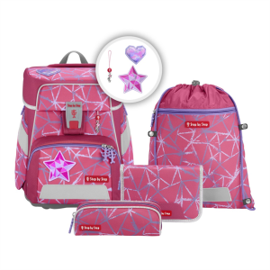 Školní aktovka SPACE pro prvňáčky - 5-dílný set, Step by Step Star Stella, certifikát A