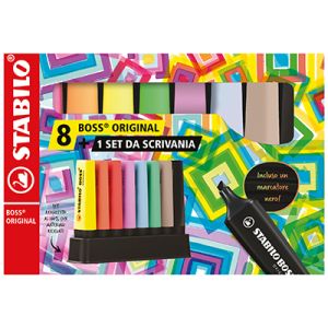Zvýrazňovač STABILO BOSS ORIGINAL 8 ks DeskSet "ARTY"