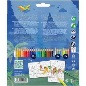 Pastelky Faber-Castell Colour Grip set 18+6 Neon a Metallic - Dino