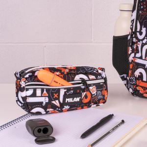 Obdélníkový penál 2-zipový MILAN série Fingers
