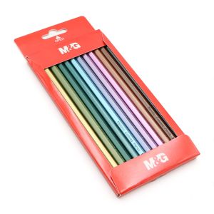 Pastelky šestihranné M&G - sada 12 metalických barev