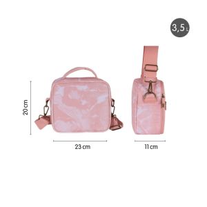 Izotermická taška na potraviny MILAN (3,5 l) + 3x svačinový box, růžová