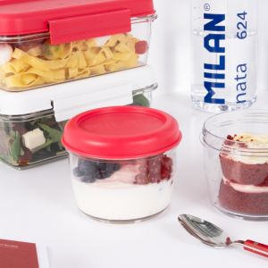 Box na potraviny kulatý MILAN Tritan (nata 624 series) 0,5L - růžový