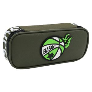 Pouzdro na pera 1-zipové s klopou, prázdné - Basket (mix 3 barev)