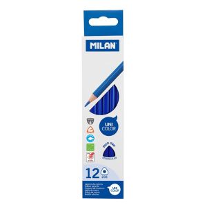 Pastelky MILAN Ergo Grip trojhranné 12 ks, Oceán modrá