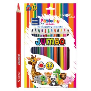Pastelky trojhranné JUMBO 12 ks + struhadlo