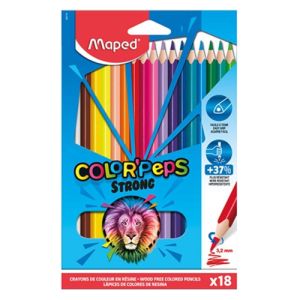 Pastelky trojhranné MAPED "COLOR&#39;PEPS STRONG" sada 18 ks