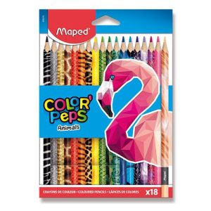 Pastelky trojhranné MAPED "COLOR&#39;PEPS ANIMAL" sada 18 ks