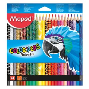 Pastelky trojhranné MAPED "COLOR&#39;PEPS ANIMAL" sada 24 ks
