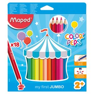 Barevné tužky trojbok MAPED JUMBO Color&#39; Peps18ks