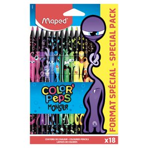 Barevné tužky MAPED Color´PepsMonster,18 ks