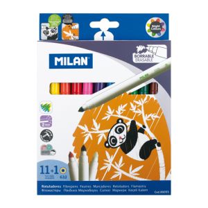 Fixy MILAN zmizíkovatelné - sada 11 ks + zmizík