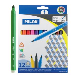 Fixy MILAN trojhranné 0,2 mm - sada 12 ks