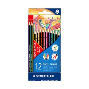 Barevné tužky, šestihranné, STAEDTLER "Noris Colour", 10+2 různých barev