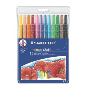 Voskovky, vysouvatelné, STAEDTLER "Noris Club", 12 různých barev