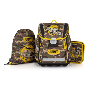Školní batoh (3-dílný set) PREMIUM LIGHT - Helikoptéra