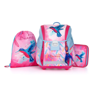 Školní batoh (3-dílný set) PREMIUM LIGHT - Kolibřík
