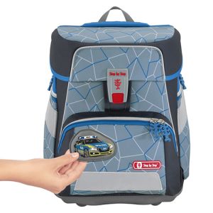 Školní aktovka/batoh 2V1 pro prvňáčky – 6-dílný set, Step by Step Policejní auto