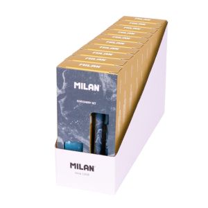 Pero MILAN P1 + mechan. tužka + guma se struhadlem v dárkové krabičce - modrá