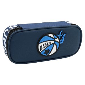 Pouzdro na pera 1-zipové s klopou, prázdné - Basket (mix 3 barev)