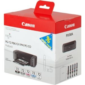 Cartridge Canon PGI-72, fotografická černá, azurová, purpurová, šedá, optimalizace barev, pětibalení, multipack, originál