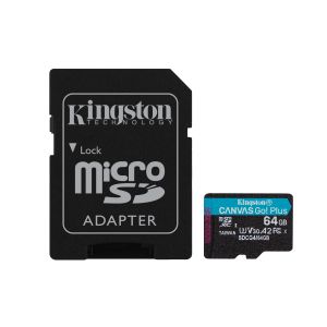 Kingston Canvas Go Plus A2/Micro SDXC/64GB/UHS-I U3/Class 10/+ Adaptér SDCG4/64GB