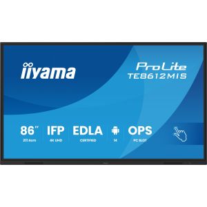 86" iiyama TE8612MIS-B4AG: IPS, 4K, 40P, USB-C, EDLÁ TE8612MIS-B4AG