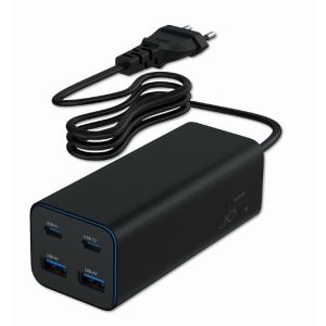 Gembird 100W adaptér 2xUSB-C, 2xUSB-A TA-UC-2A2C-PD100-01-BK