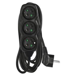 EMOS predlžovací prívod 3z/5m, čierny, 1,5mm 1902230501