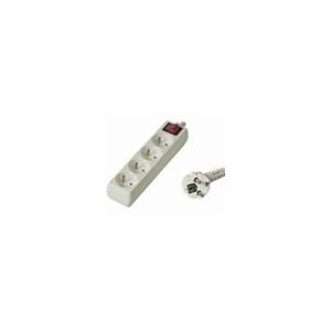 Predlžovací prívod 230V, 2m, 4 zásuvky + vypínač PP4K-02