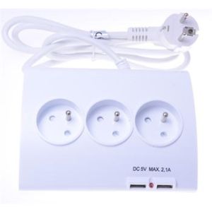 PremiumCord Predlžovací prívod 230V 1,5m 5zásuvok + vypínač + 2x USB ppd01