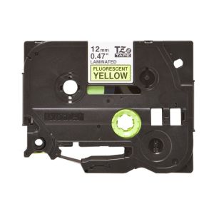 TZE-C31, čierna tlač na fluroscenčné žlté, 12 mm TZEC31
