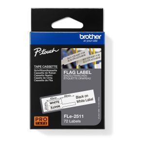 FLe-2511, predrezané štítky - čierna na biele, šírka 21 mm FLE2511
