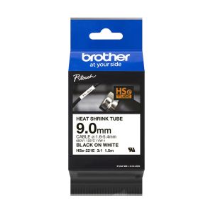 HSE-221E - čierna tlač na biele, šírka 9,0 mm HSE221E