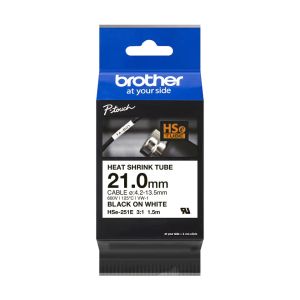 HSE-251E - čierna tlač na biele, šírka 21,0 mm HSE251E
