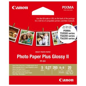Canon Photo Paper Plus II, PP-201, foto papír, lesklý, čtvercový typ 2311B070, bílý, PIXMA TS9500, TS8200 a TS6200, 8.89x8.89cm,