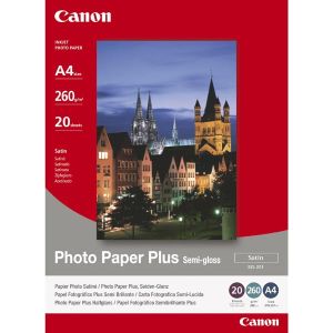 Canon Photo Paper Plus Semi-Glossy, SG-201, fotopapír, pololesklý, saténový typ 1686B018, bílý, 20x25cm, 8x10", 260 g/m2, 20 ks