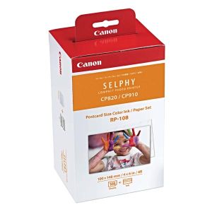 Canon RP-108 papír + ink, RP-108, foto papír, lesklý, termo typ 8568B001, bílý, SELPHY CP820, CP910, CP1000, CP1200, CP1300, 10